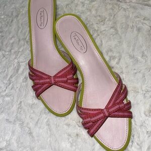 TALBOTS Womens Shoes Pink Size 7.5B Flats Sandals Fabric NICE